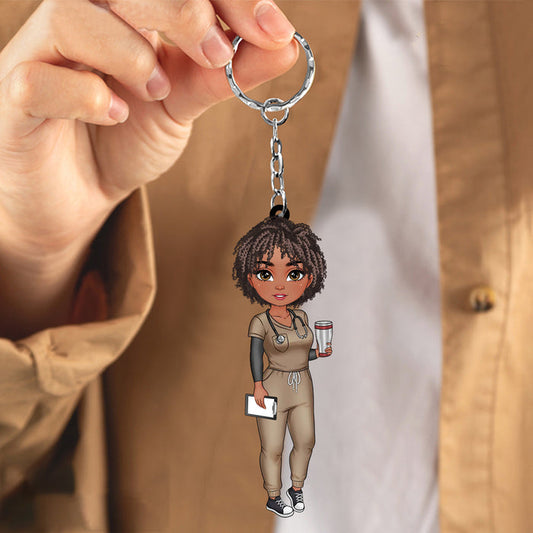 Custom Nurse Appreciation Gift - Personalized RN Keychain for Nurses Week, Retirement & Graduation - Double-Sided Engraved Healthcare Worker Gift