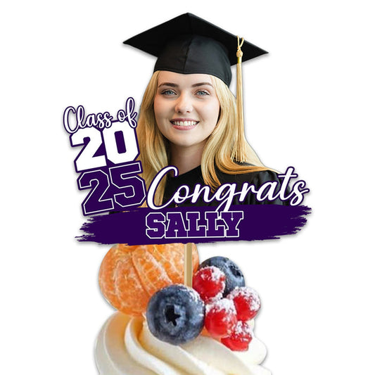 Custom Photo From Cap To Capital - Family Personalized Custom Cake Toppers - Graduation Gift For Brothers, Sisters