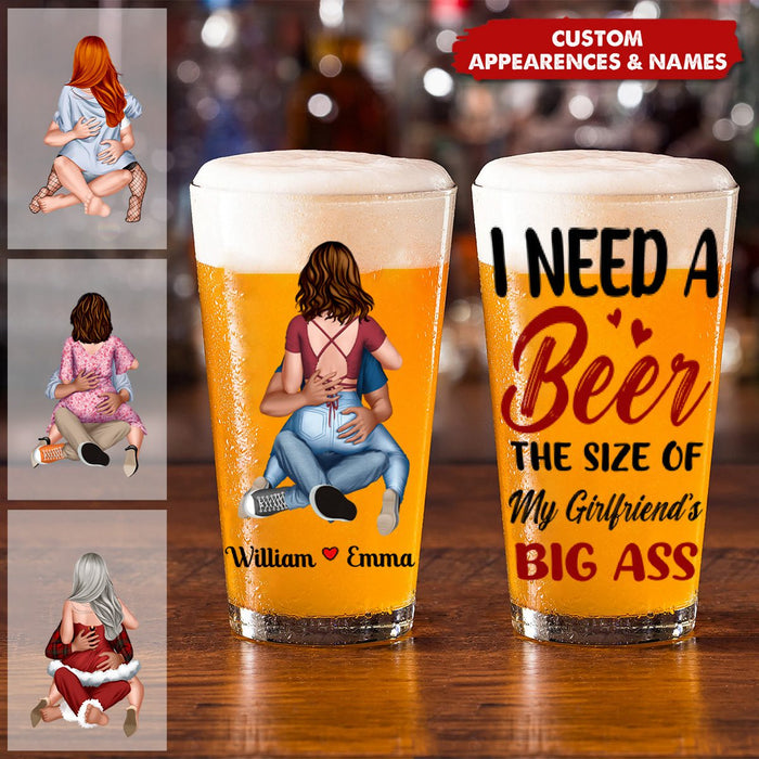 Customized Name And Photo Beer Glass - Exclusive For Couples & Lovers, Romantic Anniversary, Birthday, Christmas Souvenir