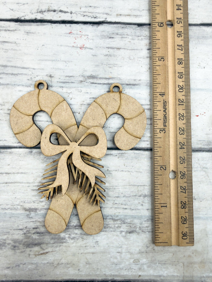 Cute Crossed Candy Canes Ornament DIY Kit