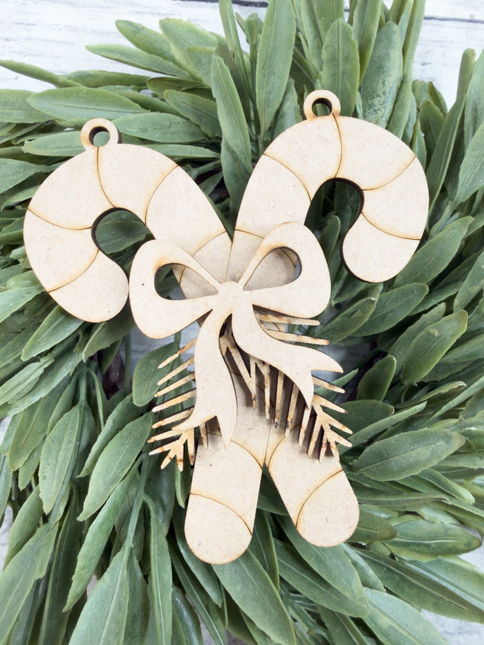Cute Crossed Candy Canes Ornament DIY Kit