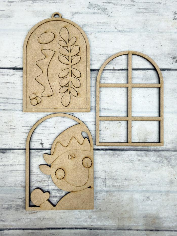 Elf Arch Window Ornament DIY Kit