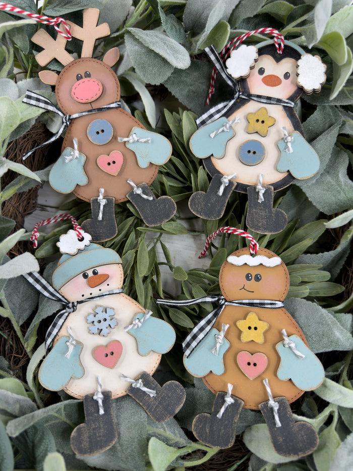 Exclusive Set of 4 Tie on Legs ornaments DIY kit