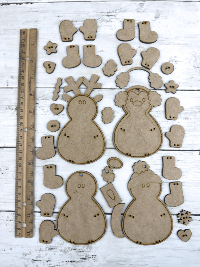 Exclusive Set of 4 Tie on Legs ornaments DIY kit