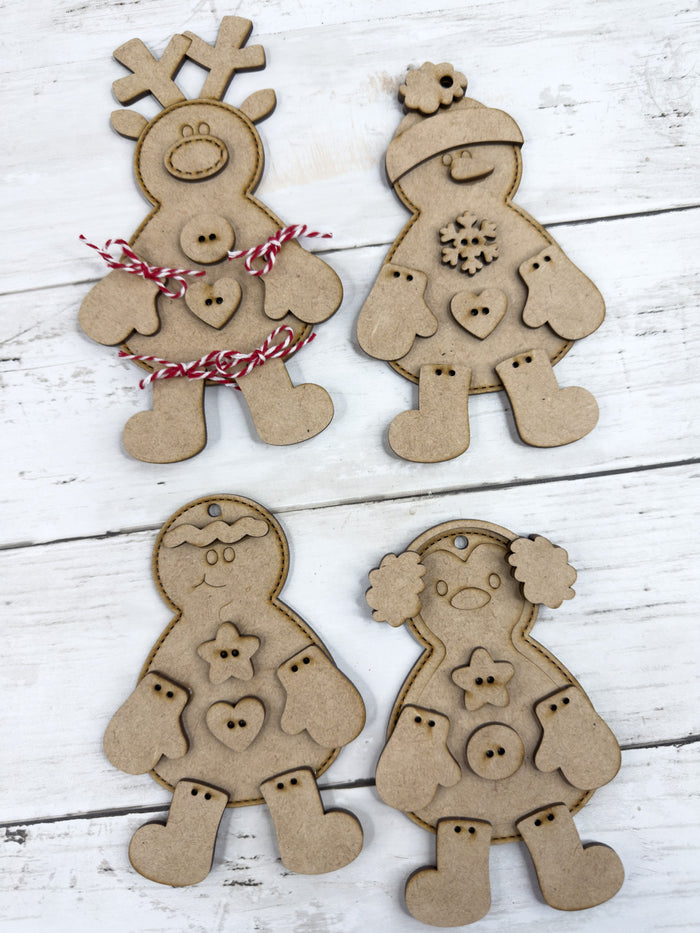 Exclusive Set of 4 Tie on Legs ornaments DIY kit