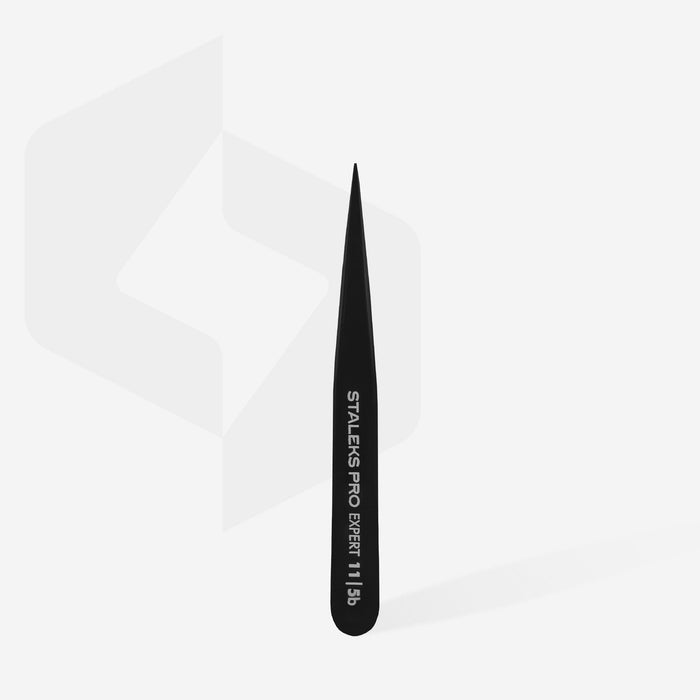 Eyebrow tweezers EXPERT 11 TYPE 5 (point)-Tweezers-STALEKS PRO-Black-Gel Essentialz