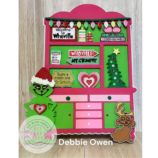 Fancy Mini Green Guy Christmas Hutch DIY Craft Kit
