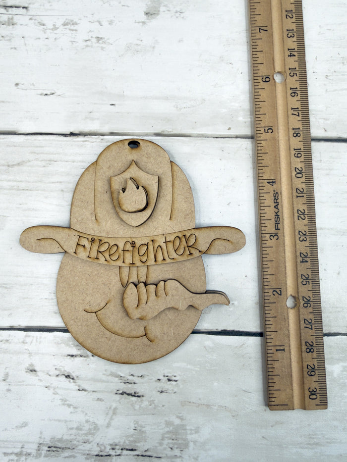 Firefighter Snowman Ornament DIY Kit