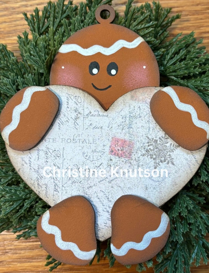 Gingerbread Holding Heart Ornament DIY Kit