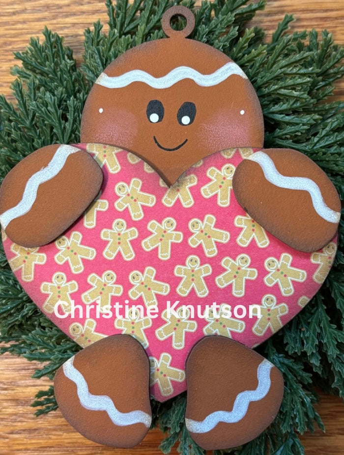 Gingerbread Holding Heart Ornament DIY Kit