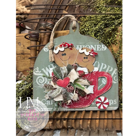 Gingerbread Mug Round Top Cutting Board DIY Kit
