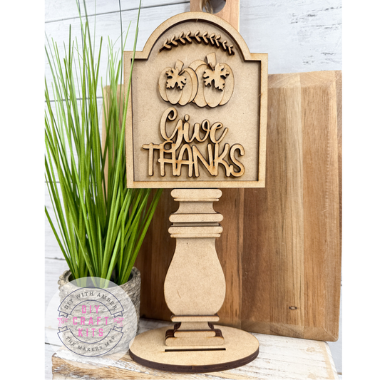 Give Thanks Pumpkins Insert for Spindle Base