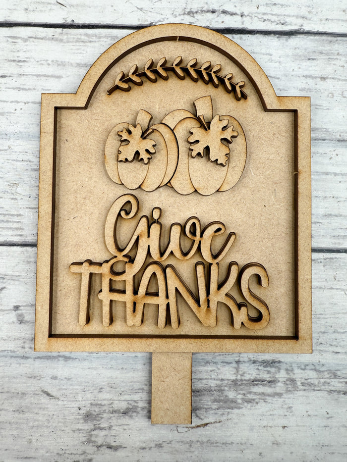 Give Thanks Pumpkins Insert for Spindle Base