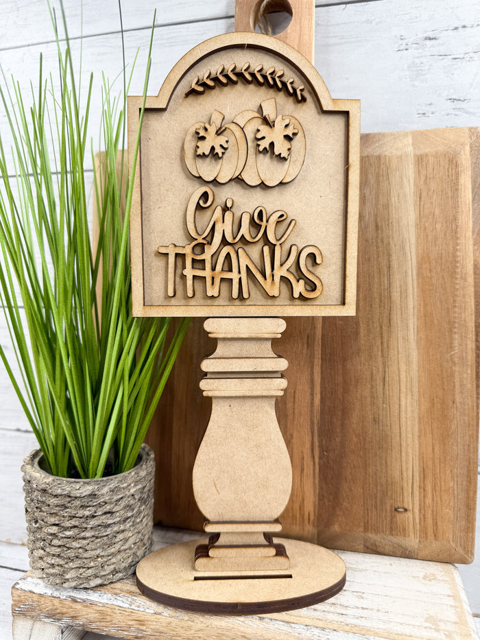 Give Thanks Pumpkins Insert for Spindle Base
