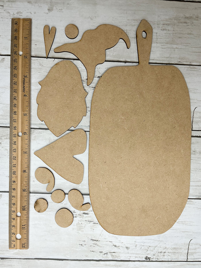 Gnome Heart Cutting Board DIY Kit