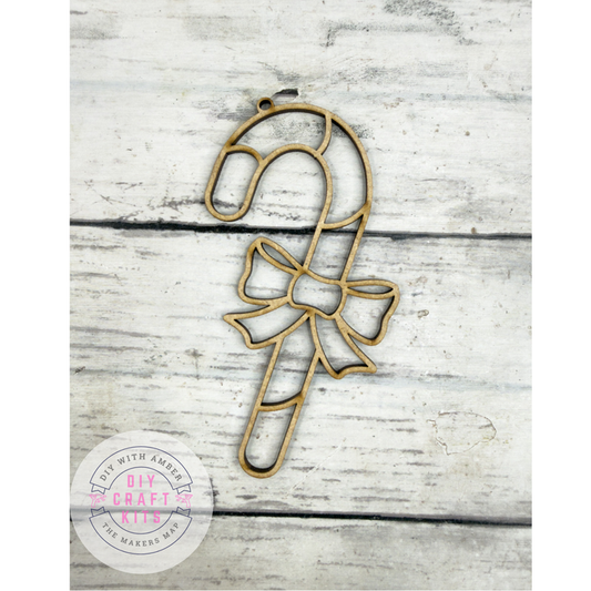 Hollow Candy Cane Bow Ornament DIY