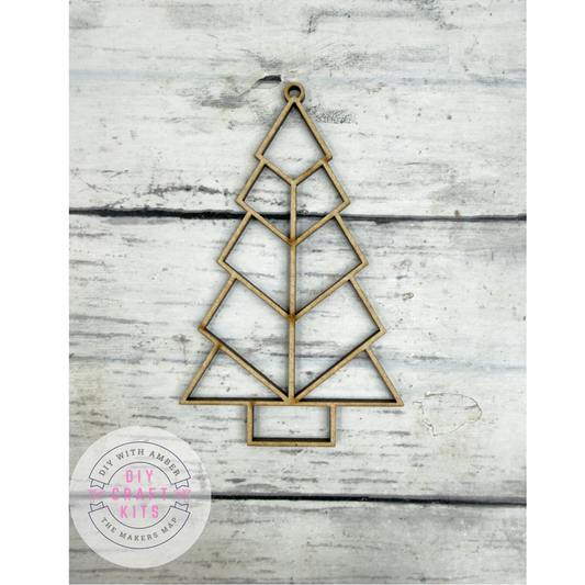 Hollow Christmas Tree Outline Ornament DIY