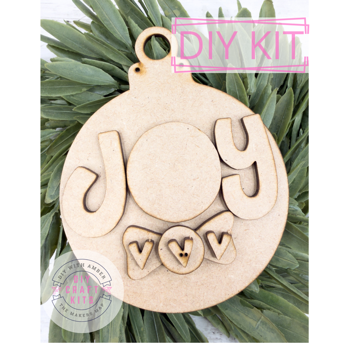 Joy Heart Bow Ornament DIY Kit