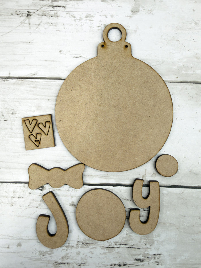 Joy Heart Bow Ornament DIY Kit