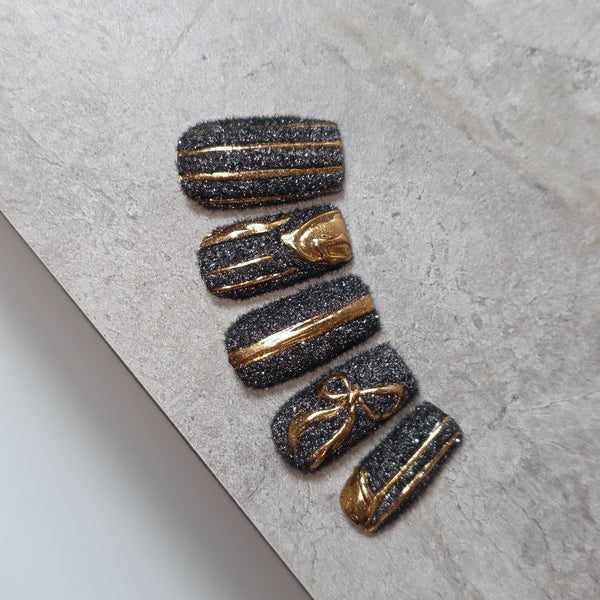 K - Pushu Pushu FLUFFY - Black Glitter 06-Kokoist-Gel Essentialz