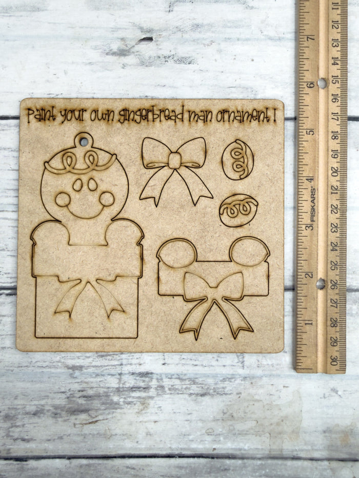 Kids Gingerbread Girl and Present Ornament DIY Kit