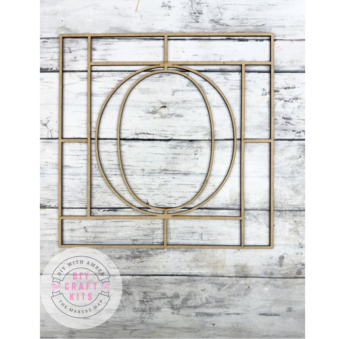 Letter O Square Monogram Laser Cut Outline Frame Blank