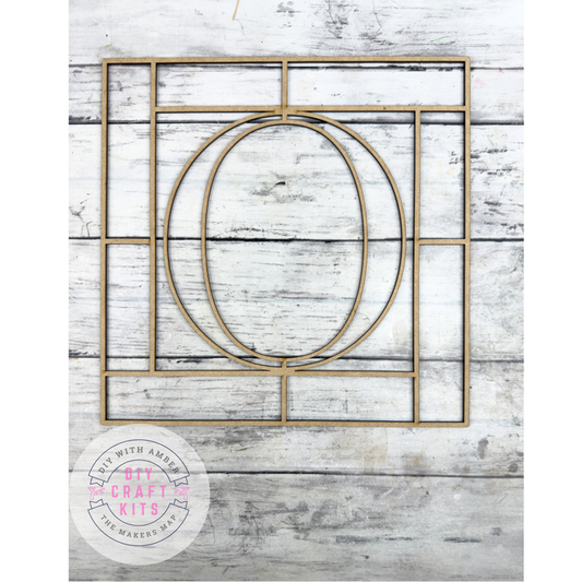 Letter O Square Monogram Laser Cut Outline Frame Blank