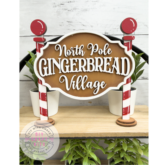 Little Gingerbread Village Sign DIY Kit