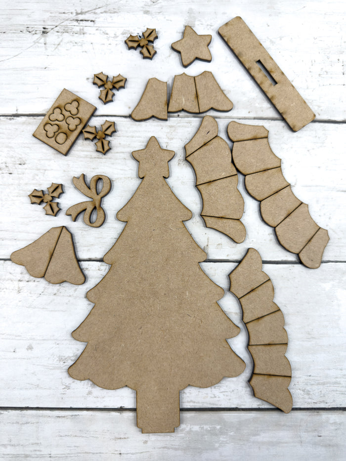 Little Patchwork Christmas Tree Shelf Sitter DIY Kit