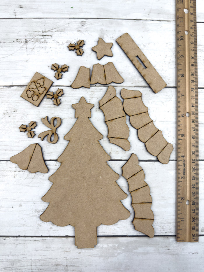 Little Patchwork Christmas Tree Shelf Sitter DIY Kit