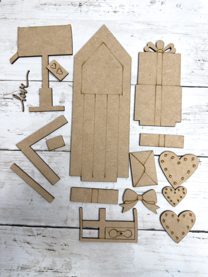 Love Letter Valentine Trio Insert for Interchangeable Window Base DIY Kit