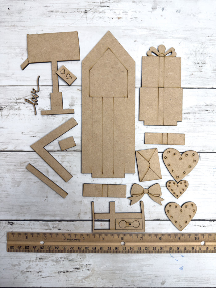 Love Letter Valentine Trio Insert for Interchangeable Window Base DIY Kit