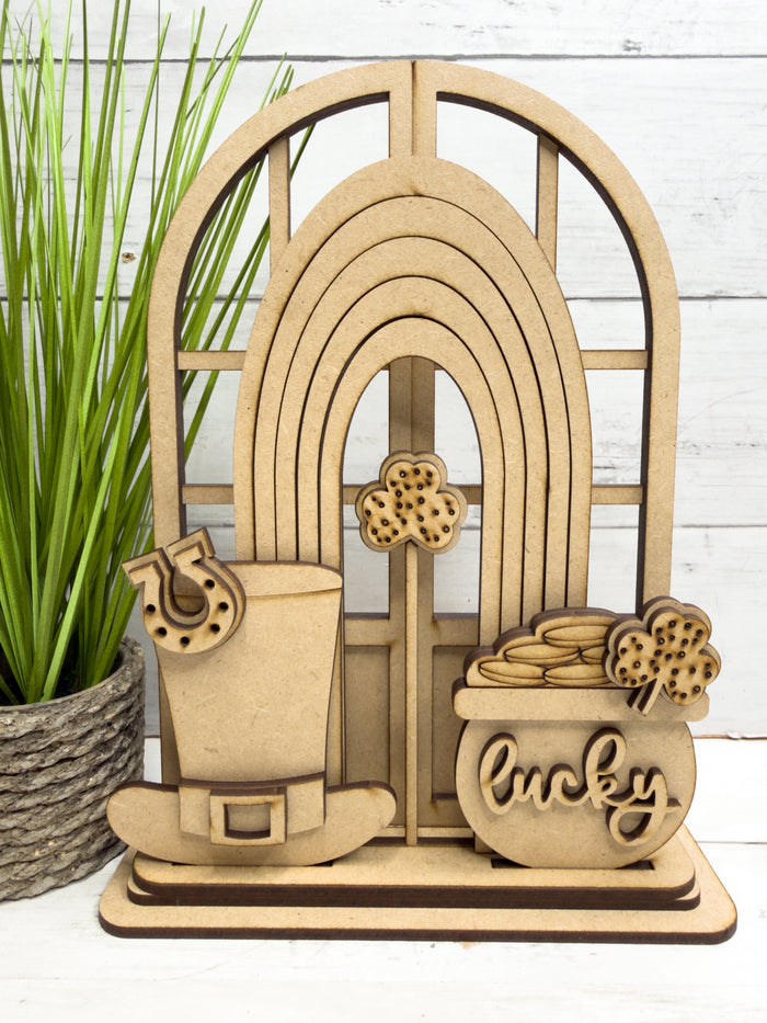 Lucky Gold St. Patrick's Day Trio Insert for Interchangeable Window Base DIY Kit
