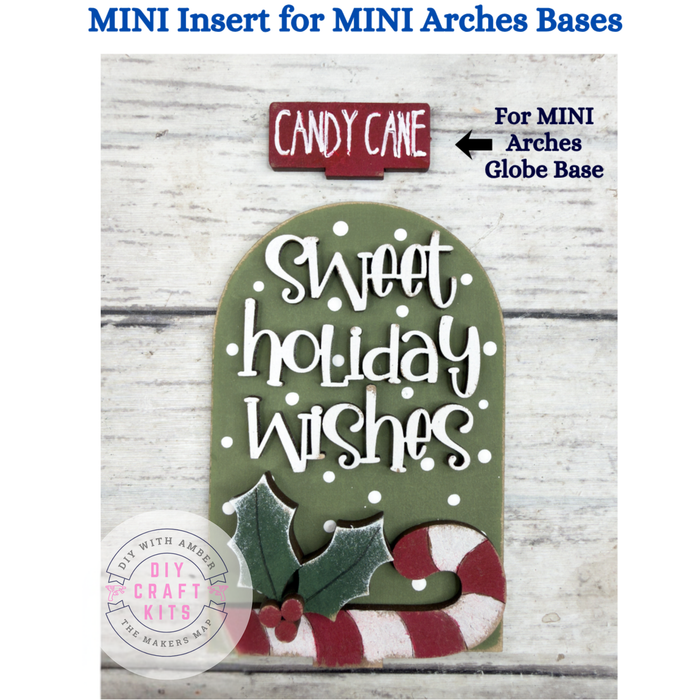 MINI Candy Cane Wishes Arch Insert for Interchangeable MINI Arches Bases