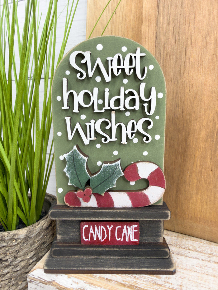 MINI Candy Cane Wishes Arch Insert for Interchangeable MINI Arches Bases