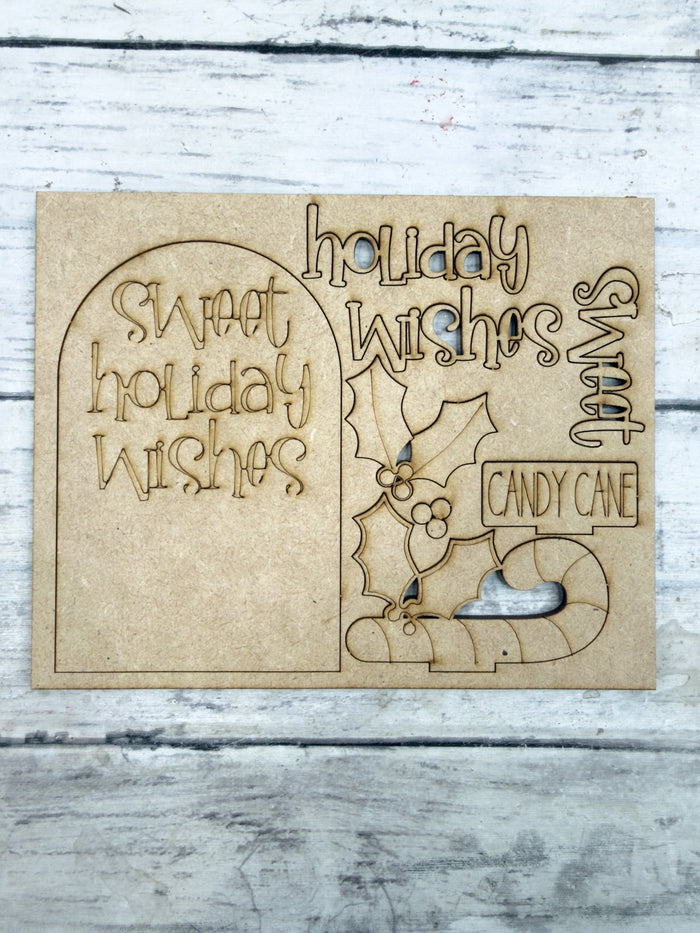 MINI Candy Cane Wishes Arch Insert for Interchangeable MINI Arches Bases