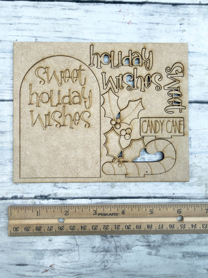 MINI Candy Cane Wishes Arch Insert for Interchangeable MINI Arches Bases