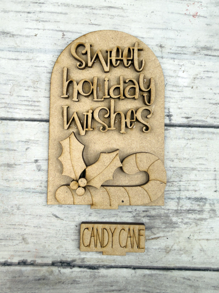 MINI Candy Cane Wishes Arch Insert for Interchangeable MINI Arches Bases