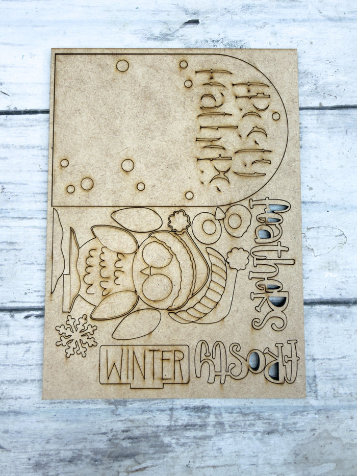 MINI Frosty Feathers Owl Arch Insert for Interchangeable MINI Arches Bases