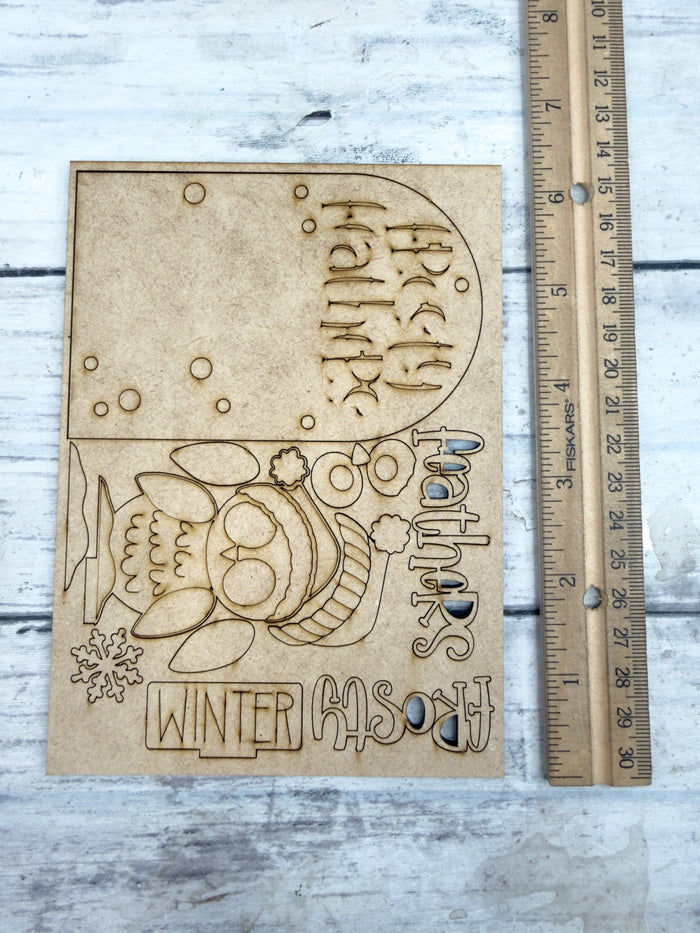 MINI Frosty Feathers Owl Arch Insert for Interchangeable MINI Arches Bases