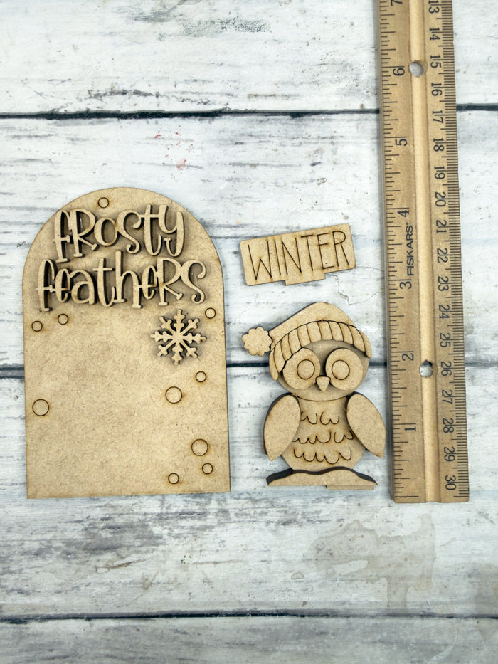MINI Frosty Feathers Owl Arch Insert for Interchangeable MINI Arches Bases