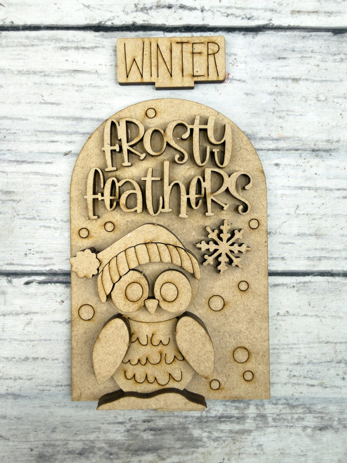 MINI Frosty Feathers Owl Arch Insert for Interchangeable MINI Arches Bases