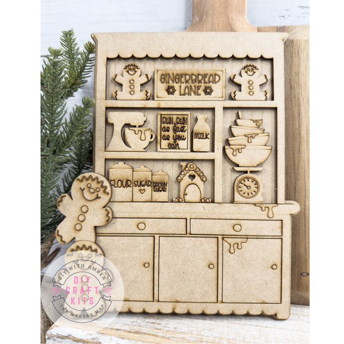 Mini Gingerbread Christmas Hutch DIY Craft Kit