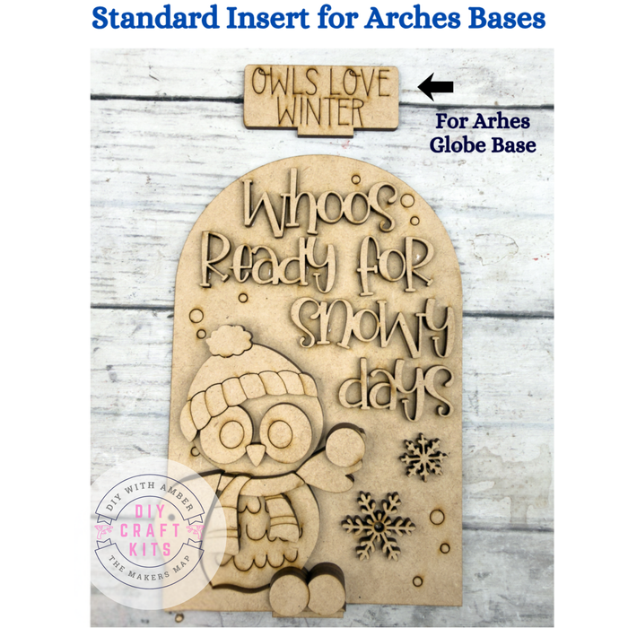 Owl Snow Days Standard Arch Insert for Interchangeable Standard Arches Bases