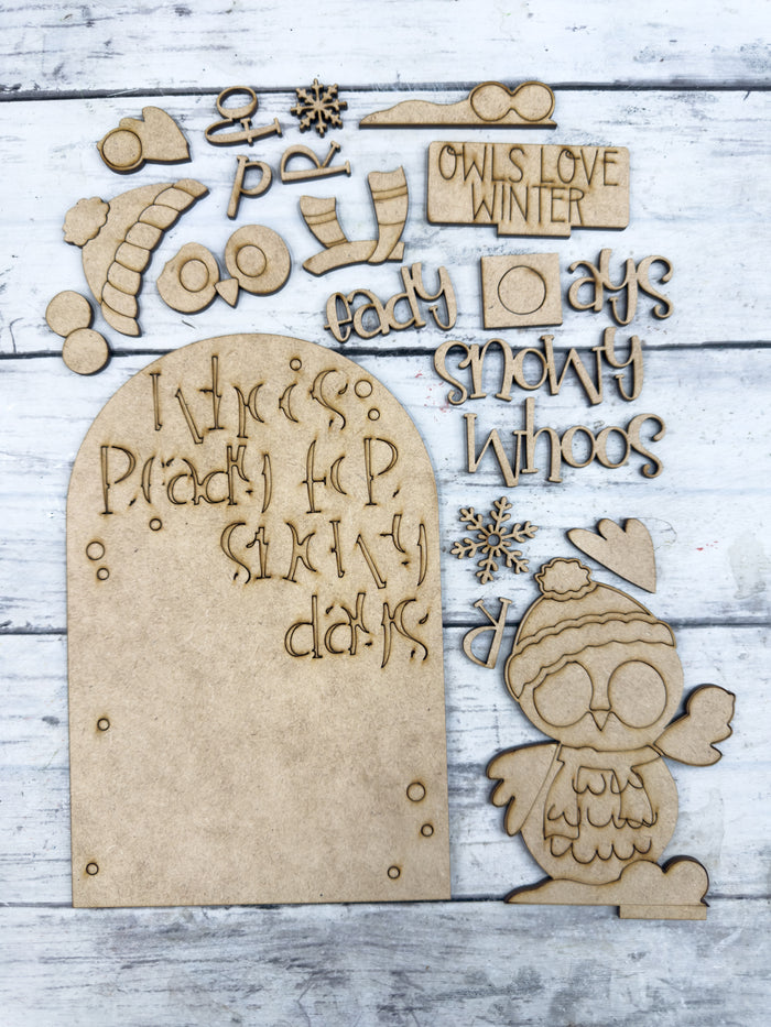 Owl Snow Days Standard Arch Insert for Interchangeable Standard Arches Bases