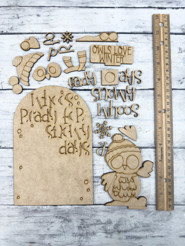 Owl Snow Days Standard Arch Insert for Interchangeable Standard Arches Bases