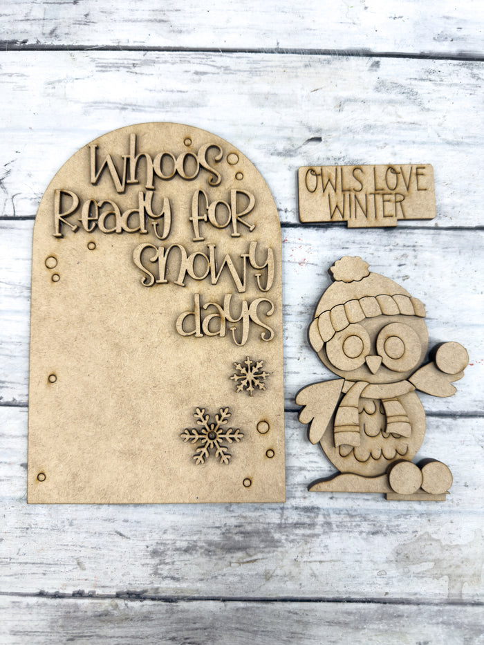 Owl Snow Days Standard Arch Insert for Interchangeable Standard Arches Bases