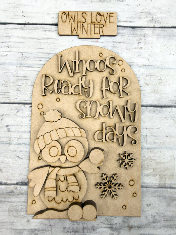 Owl Snow Days Standard Arch Insert for Interchangeable Standard Arches Bases