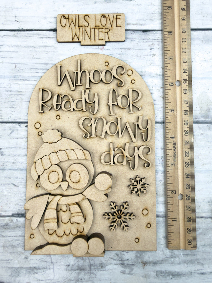 Owl Snow Days Standard Arch Insert for Interchangeable Standard Arches Bases