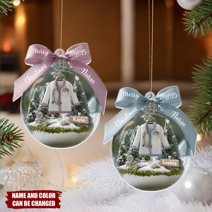 Personalized Awesome Nurse Acrylic Ornament With Name & Color Warm And Special Gift For RNs BSNs Healthcare Workers